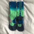 Nike Accessories | Blue-Green Striped Nike Elite Crew Socks | Color: Blue/Green | Size: Os