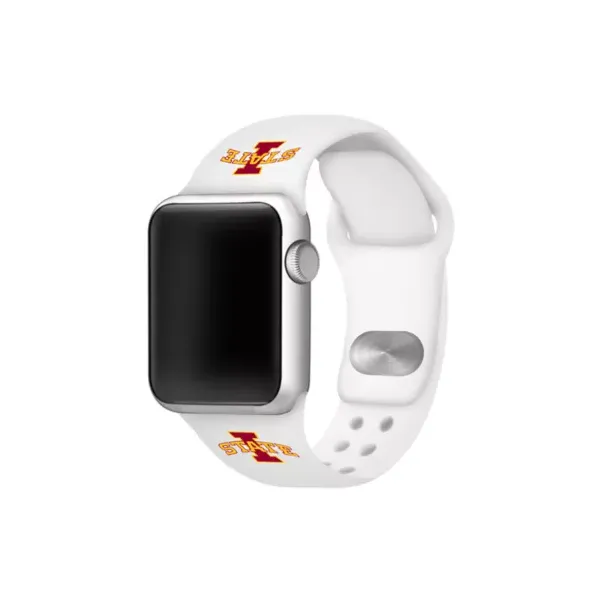 affinity-bands-ncaa-iowa-state-cyclones-silicone-apple-watch-band-38-millimeter,-white,-38-mm/