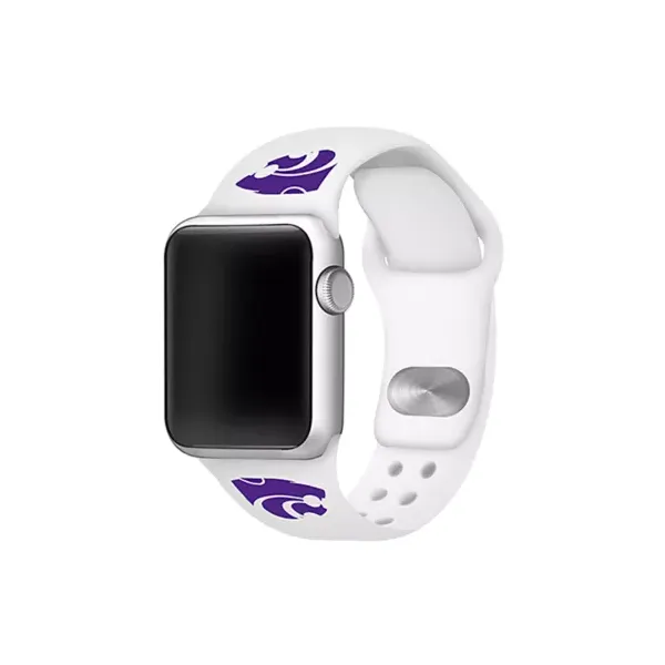 affinity-bands-ncaa-kansas-state-wildcats-silicone-38-millimeter-apple-watch-band,-white,-38-mm/