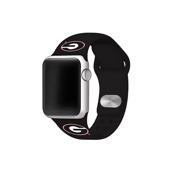 affinity-bands-ncaa-georgia-bulldogs-42-millimeter-silicone-apple-watch-band,-black/