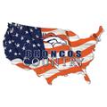 Denver Broncos USA Flag Cutout Sign