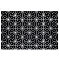 Teppich Schwarz Viskose 160x230cm geometrisches Muster in Silber Kurzflor rechteckig Glamour Look