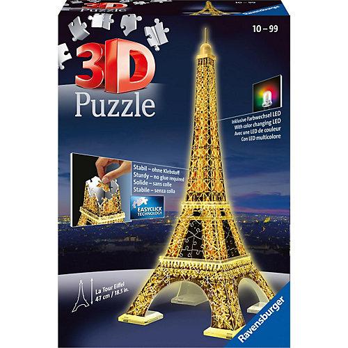 3D-Puzzle Night mit LED, H47 cm, 216 Teile, Eiffelturm bei Nacht