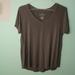 American Eagle Outfitters Tops | Aeo Soft And Sexy Grey V-Neck Tee | Color: Gray | Size: S