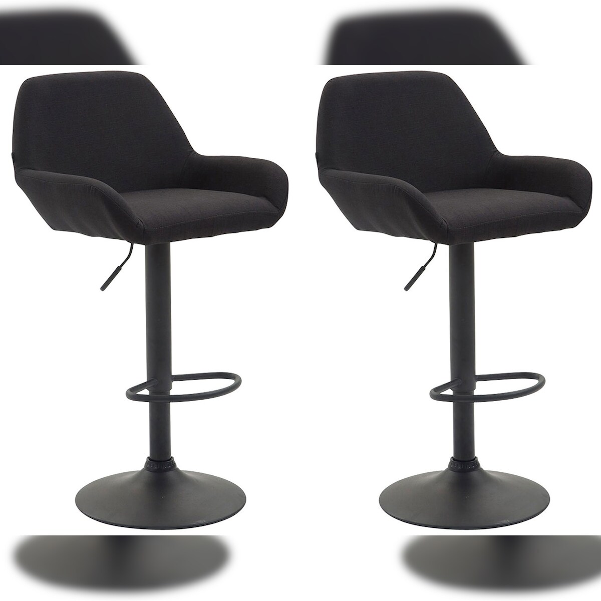 CLP 2er Set Barhocker Braga Stoff schwarz/schwarz Image