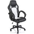 Tresko - Chaise de bureau, Fauteuil de bureau racing sport gamer Noir / Blanc Rembourrage Épais