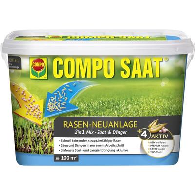 Rasen-Neuanlage-Mix Samen&Dünger (Eimer) 2,2kg für 100m² - Compo