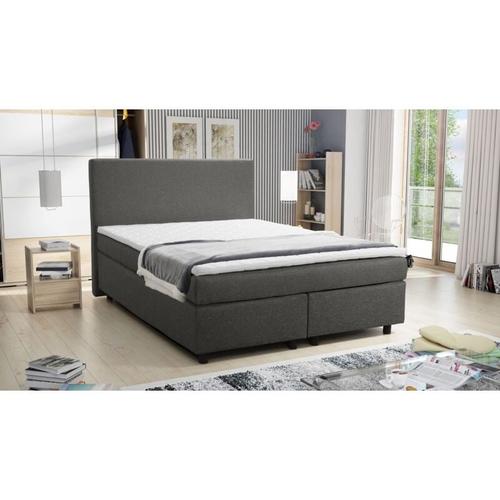 Boxspringbett Hotelbett 140×200 Bonellfederkern Bett mit Topper Paxos 2 grau