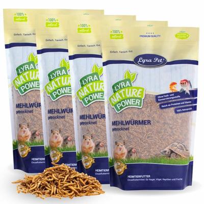 4 x 10 Liter Lyra Pet Mehlwürmer getrocknet im Beutel Image