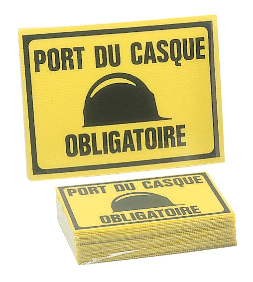 Lot de 25 panneaux de chantier ''Port du casque obligatoire'' NOVAP 4304342