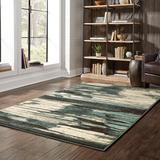 White 78.74 x 0.39 in Area Rug - Williston Forge Ernie Abstract Teal/Brown Rug Polypropylene | 78.74 W x 0.39 D in | Wayfair