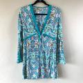 Athleta Tops | Athleta Surfside Kurta Santana Coverup Xs Paisley | Color: Blue/Green | Size: Xs