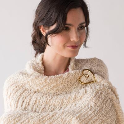 1-800-Flowers Seasonal Gift Delivery The Giving Shawl W/ Pin - Cream | Happiness Delivered To Their Door