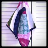 Coach Accessories | Authentic Coach Signature Silk Scarf | Color: Blue/Pink | Size: Os