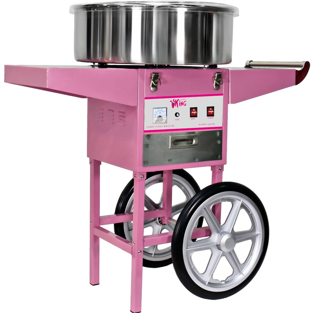 Royal Catering Zuckerwattemaschine mit Wagen - 52 cm - 1200 W - pink - Image