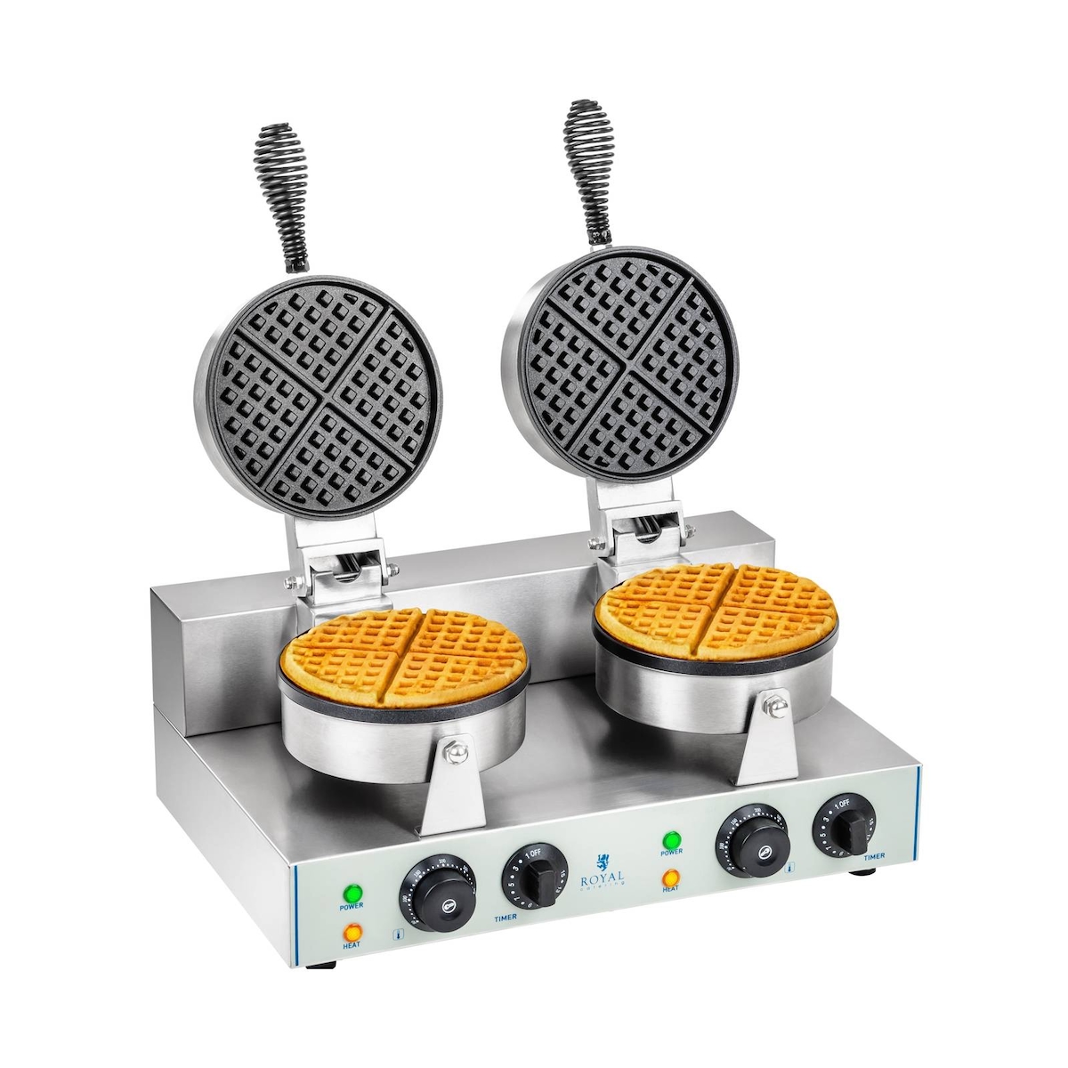Royal Catering Doppel-Waffeleisen mit 2 x 1.300 Watt - rund Image
