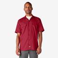 Dickies Men's Short Sleeve Work Shirt - English Red Size XL (1574)