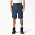 Dickies Men's Loose Fit Flat Front Work Shorts, 13" - Navy Blue Size 36 (42283)