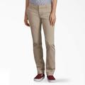 Dickies Women's Perfect Shape Straight Fit Pants - Rinsed Oxford Stone Size 2 (FP401)