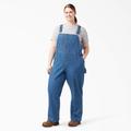 Dickies Women's Plus Relaxed Fit Bib Overalls - Stonewashed Medium Blue Size 18W (FBW206)