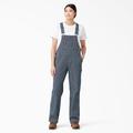 Dickies Women's Relaxed Fit Bib Overalls - Rinsed Hickory Stripe Size 2Xl (FB206)