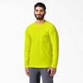 Dickies Men's Cooling Long Sleeve Pocket T-Shirt - Bright Yellow Size M (SL600)