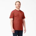 Dickies Men's Heavyweight Heathered Short Sleeve Pocket T-Shirt - Rustic Red Heather Size 3Xl (WS450H)