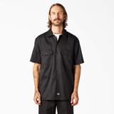 Dickies Men's Flex Relaxed Fit Short Sleeve Work Shirt - Black Size L (WS675)