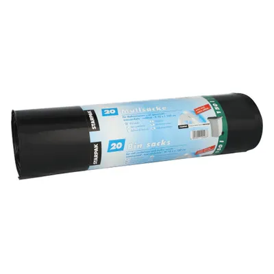 Papstar Müllsäcke, LDPE 150 l 150 cm x 70 cm schwarz extra stark, 4 x 20 Stück Image