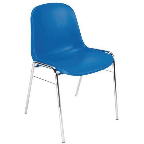 Chaise Coque Piètement Chrome Bleu - Manutan Expert