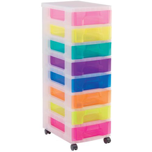 Tour De Rangement 8 Tiroirs 7l Coloris Arc En Ciel - Really Useful Products