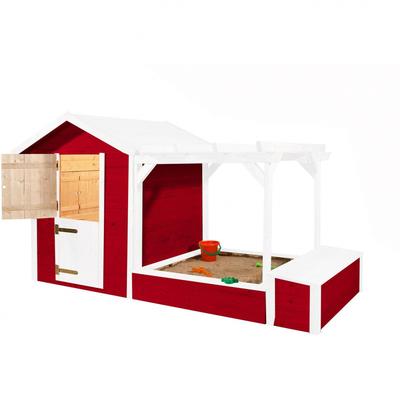 weka Tabaluga Kinderspielhaus Spielplatz mit Sandkasten, Rot/Weiß Image