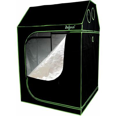 Grow Tent 120 x 120 x 180 cm schwarz/grün Pflanzenzucht Indoor - Zelsius