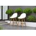 Amazonia Wood 2 Piece Barstool Set, in a Light Teak Finish - International Home SC 2CONCSIDE LOTWHT