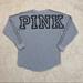 Pink Victoria's Secret Tops | 2/$30 Vs Pink Logo Stripe Marled Grey Crew | Color: Black/Gray | Size: Xs