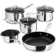 Stellar 7000 S7C1DNS Set of 5 Stainless Steel Non-Stick Pans, 3 Draining Saucepans, Frying Pan and Milk Pan, Induction Ready