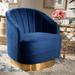 Baxton Studio Fiore Glam & Luxe Royal Blue Velvet Fabric Brushed Gold Finished Swivel Accent Chair - Wholesale Interiors TSF-6642-Royal Blue/Gold-CC