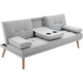 Homcom - Canapé convertible 3 places design scandinave inclinaison dossier réglable 3 niveaux