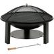 Bbq-toro - Bol de feu en fonte ø 75 cm Brasero avec protection contre les étincelles et tisonnier