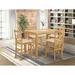 Charlton Home® Socha 4 - Person Counter Height Rubberwood Solid Wood Dining Set Wood/Upholstered in Brown | 36 H in | Wayfair