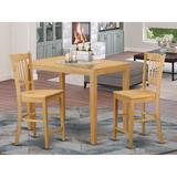 Charlton Home® Socha 4 - Person Counter Height Rubberwood Solid Wood Dining Set Wood in Brown | Wayfair F7BB5C331AE54DCBAB0C54FE860A8858
