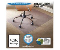 ES ROBBINS 141052 Chair Mat 46"x60", Rectangular Shape, Clear, for Carpet