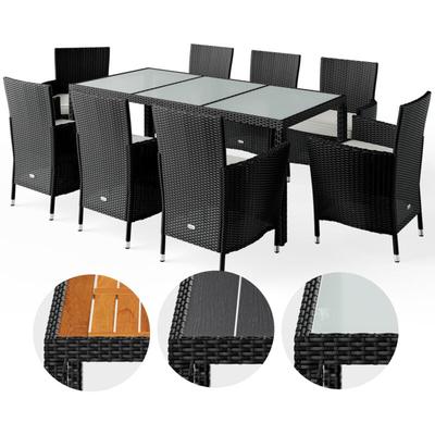 Gartenmöbel Set 17-TLG. mit Tisch 190x90cm 8er Stühle 160kg belastbar Auflagen Wetterfest Stapelbar Image