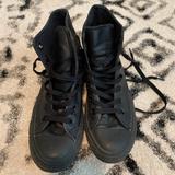 Converse Shoes | Black High Top Leather Converse (Woman Size 6) | Color: Black | Size: 6