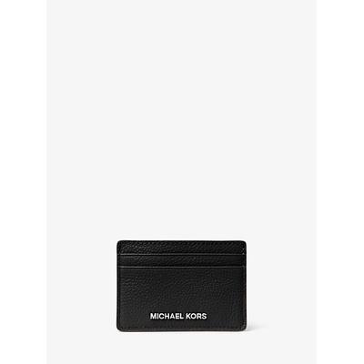 MICHAEL Michael Kors Pebbled Leather Card Case Black ONE SIZE