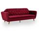 Mobilier Deco - manon - Canapé clic-clac 3 places convertible en tissu velours rouge - Rouge