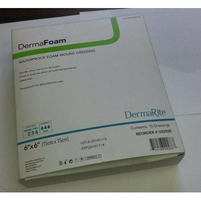 DermaFoam Waterproof Foam Wound Dressing 6''x6''