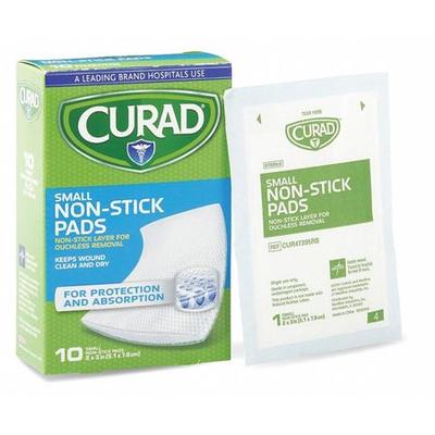 CURAD CUR47395RB Nonstick Pad, Sterile, White, PK10
