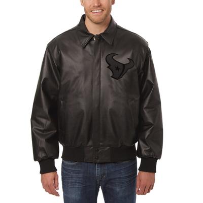 Houston Texans JH Design Tonal All Leather Jacket - Black