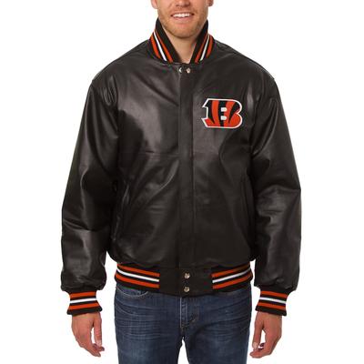 Cincinnati Bengals JH Design Leather Full-Snap Jacket - Black